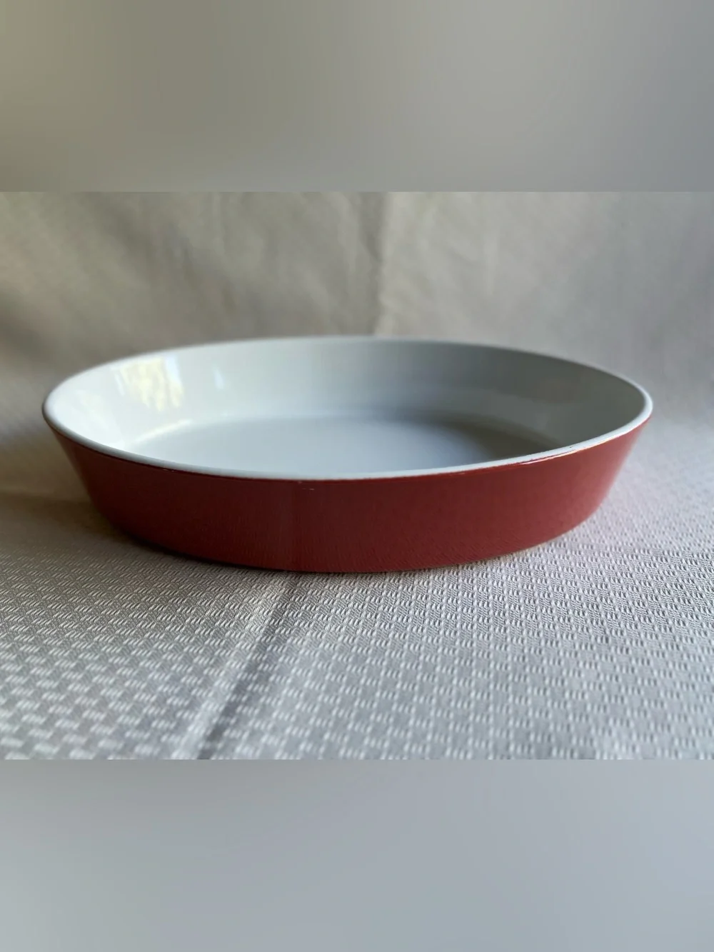 IKEA Orange/Red Ceramic Oval Baking Dish New